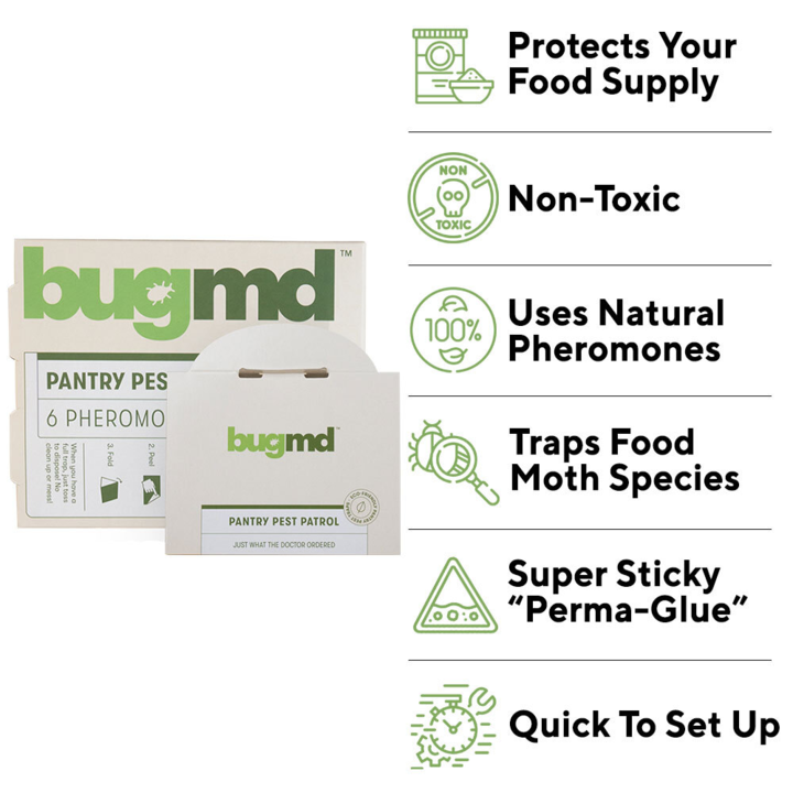 BugMD Pantry Pest Patrol (6 Count) - Moth Traps for Kitchen, Pantry Moth  Trap, Kitchen Moth Trap 