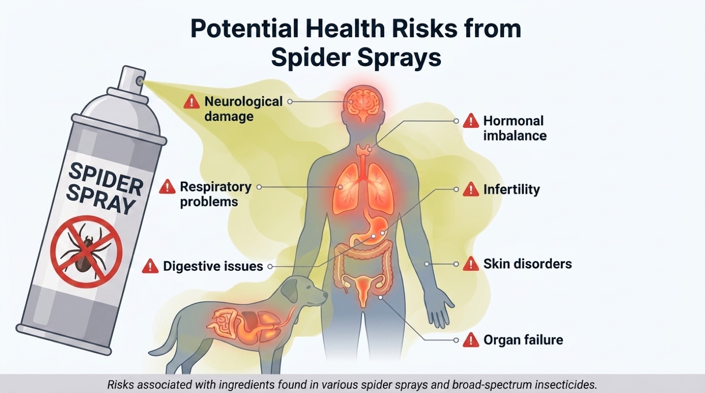 potential health risks from conventional spider sprays