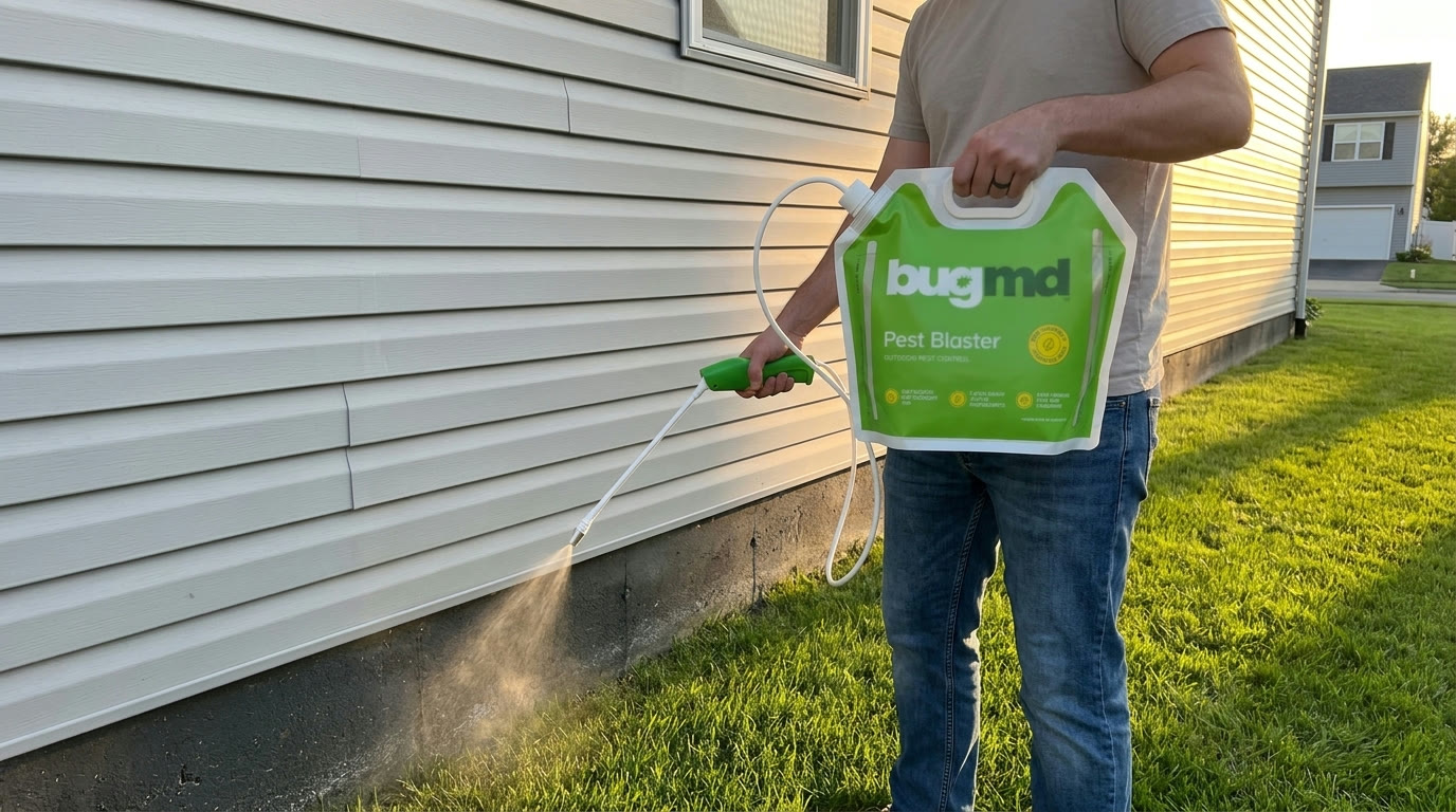 cordless electric sprayer on the outdoor perimeter